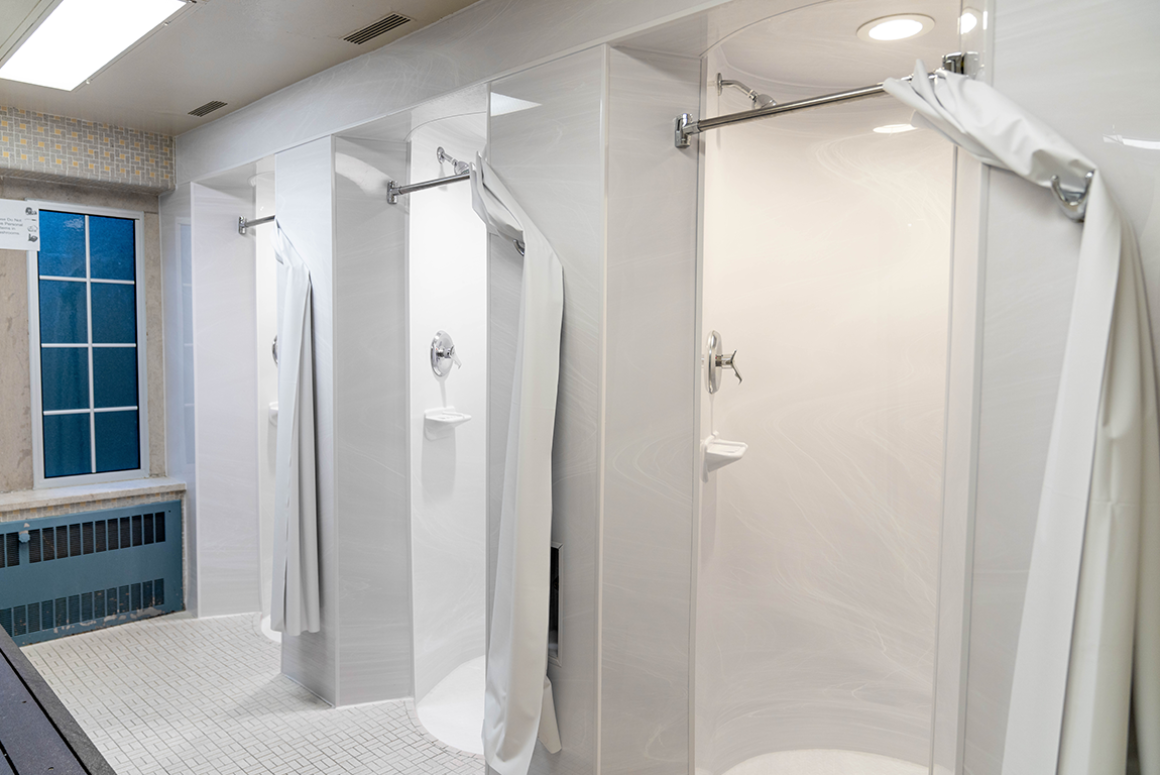 View inside shower area
