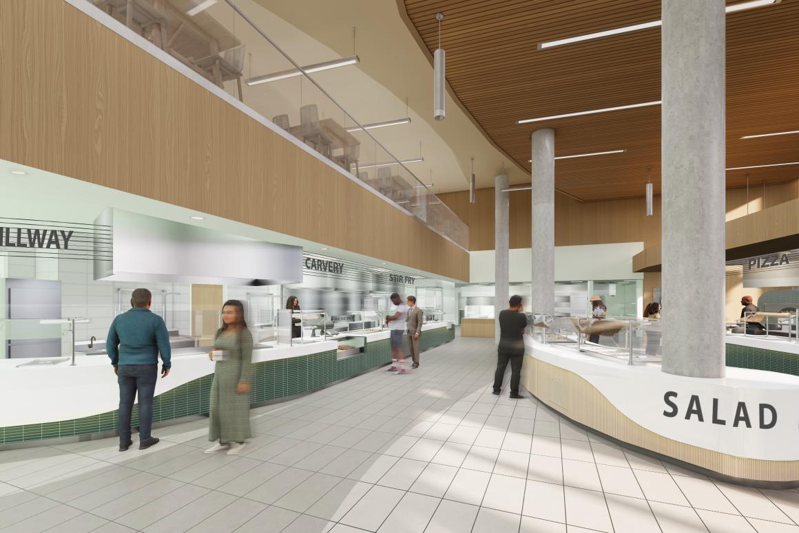 View of dining servery area
