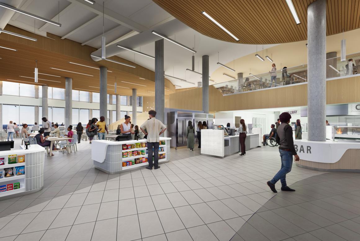 View of dining servery area