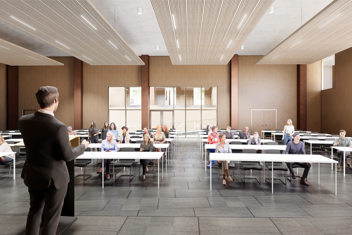 View of students inside the multi-purpose room